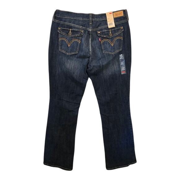 Levis 515 Bootcut Jeans Womens Size 14M Blue Mid Rise Dark Wash Classic Casual - Picture 2 of 14